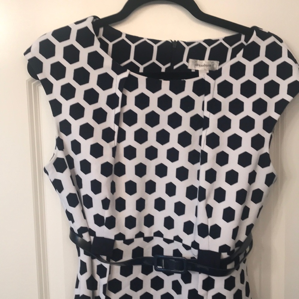 Dress barn dress blue and white